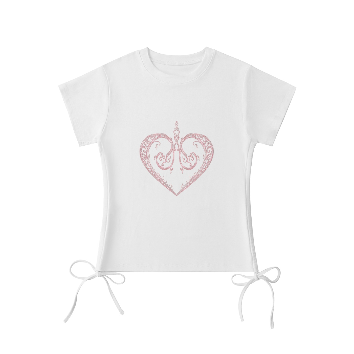 Ribbon Heart White Tee